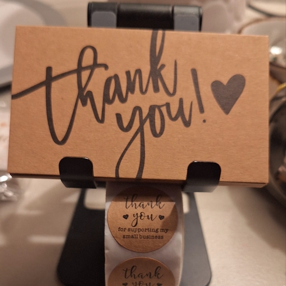 🦋LAST ONE 550ct-50 Kraft Paper Thank You Cards +500 Kraft Paper TY Stickers - Picture 6 of 6